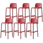 Contemporary Bristol Stackable Stool Matte Finish Plastic Barstool Red 6 Piece Set Clearhalo 'Bar Furniture' 'Bar Stools' 'bar_stools' 'furn' 'furn_bar_stools' 'Furniture' 'furniture_bar_stools' 'Kitchen & Dining Furniture' 5006742