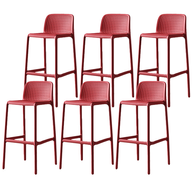 Contemporary Bristol Stackable Stool Matte Finish Plastic Barstool Red 6 Piece Set Clearhalo 'Bar Furniture' 'Bar Stools' 'bar_stools' 'furn' 'furn_bar_stools' 'Furniture' 'furniture_bar_stools' 'Kitchen & Dining Furniture' 5006742