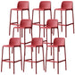 Contemporary Bristol Stackable Stool Matte Finish Plastic Barstool Red 8 Piece Set Clearhalo 'Bar Furniture' 'Bar Stools' 'bar_stools' 'furn' 'furn_bar_stools' 'Furniture' 'furniture_bar_stools' 'Kitchen & Dining Furniture' 5006744