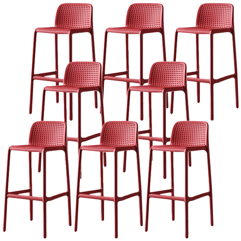 Contemporary Bristol Stackable Stool Matte Finish Plastic Barstool Red 8 Piece Set Clearhalo 'Bar Furniture' 'Bar Stools' 'bar_stools' 'furn' 'furn_bar_stools' 'Furniture' 'furniture_bar_stools' 'Kitchen & Dining Furniture' 5006744