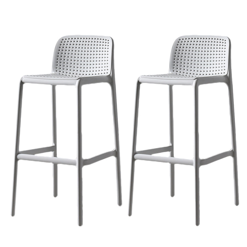 Contemporary Bristol Stackable Stool Matte Finish Plastic Barstool White 2 Piece Set Clearhalo 'Bar Furniture' 'Bar Stools' 'bar_stools' 'furn' 'furn_bar_stools' 'Furniture' 'furniture_bar_stools' 'Kitchen & Dining Furniture' 5006747