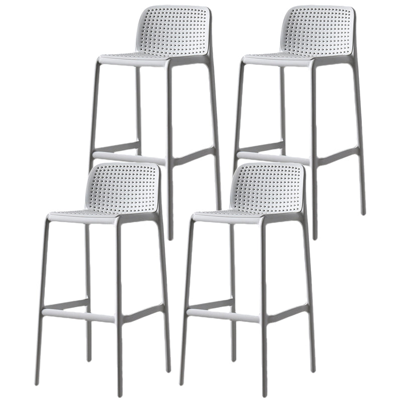 Contemporary Bristol Stackable Stool Matte Finish Plastic Barstool White 4 Piece Set Clearhalo 'Bar Furniture' 'Bar Stools' 'bar_stools' 'furn' 'furn_bar_stools' 'Furniture' 'furniture_bar_stools' 'Kitchen & Dining Furniture' 5006748