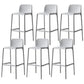 Contemporary Bristol Stackable Stool Matte Finish Plastic Barstool White 6 Piece Set Clearhalo 'Bar Furniture' 'Bar Stools' 'bar_stools' 'furn' 'furn_bar_stools' 'Furniture' 'furniture_bar_stools' 'Kitchen & Dining Furniture' 5006749