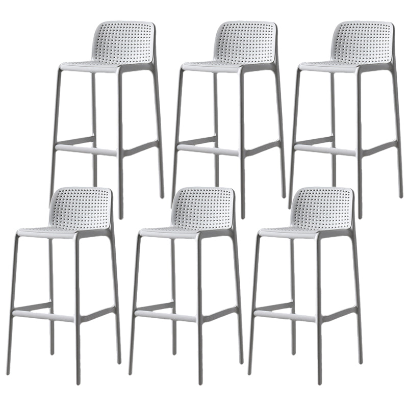 Contemporary Bristol Stackable Stool Matte Finish Plastic Barstool White 6 Piece Set Clearhalo 'Bar Furniture' 'Bar Stools' 'bar_stools' 'furn' 'furn_bar_stools' 'Furniture' 'furniture_bar_stools' 'Kitchen & Dining Furniture' 5006749
