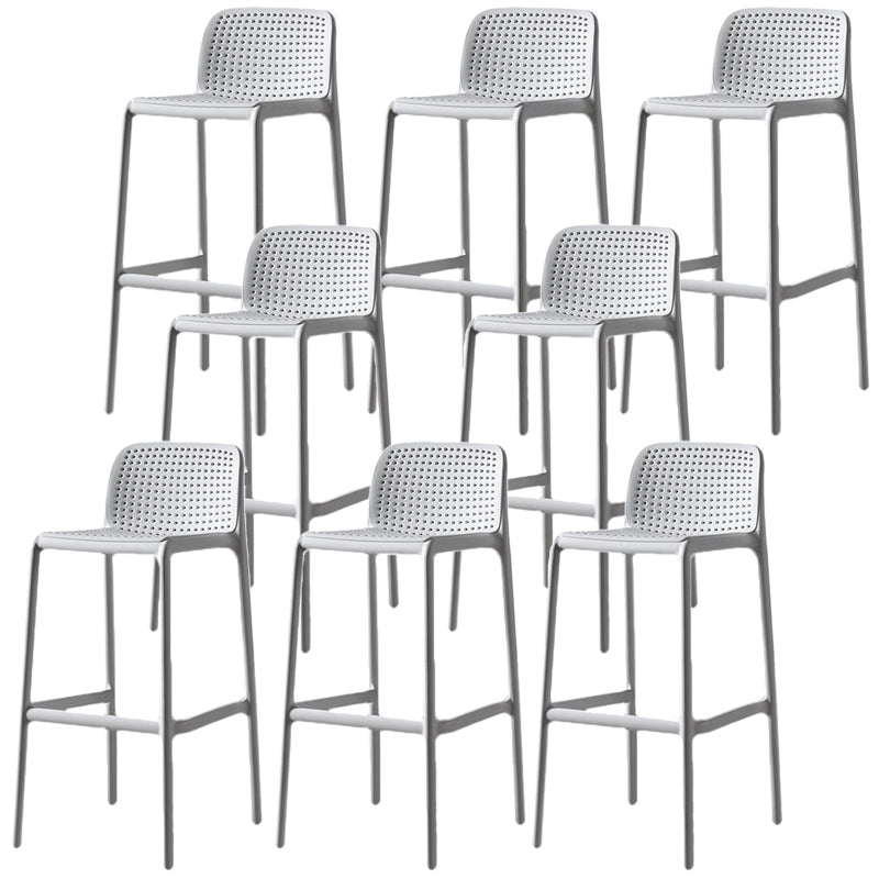 Contemporary Bristol Stackable Stool Matte Finish Plastic Barstool White 8 Piece Set Clearhalo 'Bar Furniture' 'Bar Stools' 'bar_stools' 'furn' 'furn_bar_stools' 'Furniture' 'furniture_bar_stools' 'Kitchen & Dining Furniture' 5006750