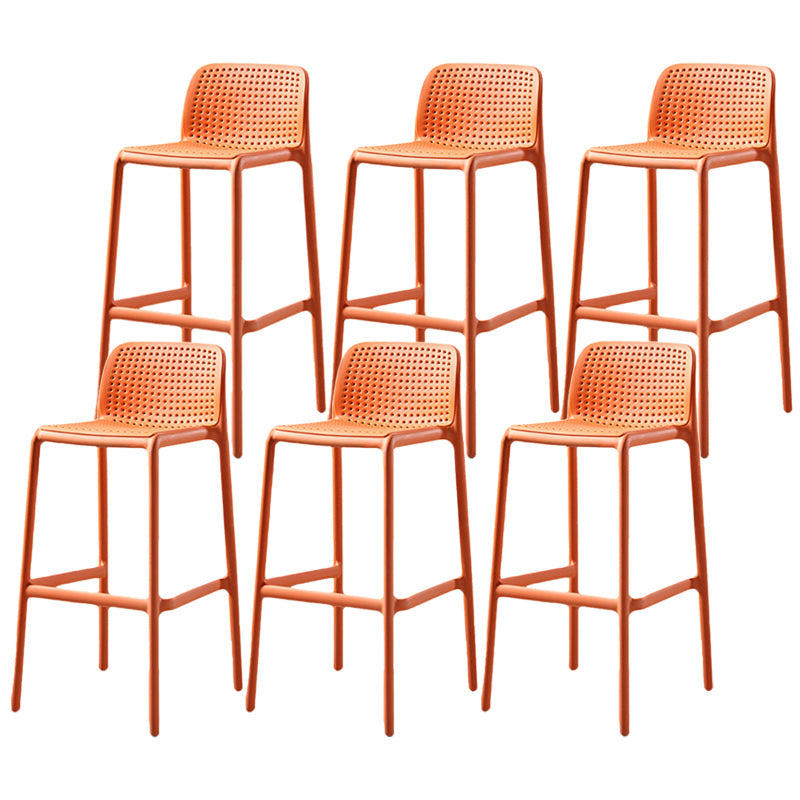 Contemporary Bristol Stackable Stool Matte Finish Plastic Barstool Orange 6 Piece Set Clearhalo 'Bar Furniture' 'Bar Stools' 'bar_stools' 'furn' 'furn_bar_stools' 'Furniture' 'furniture_bar_stools' 'Kitchen & Dining Furniture' 5006753