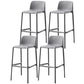 Contemporary Bristol Stackable Stool Matte Finish Plastic Barstool Grey 4 Piece Set Clearhalo 'Bar Furniture' 'Bar Stools' 'bar_stools' 'furn' 'furn_bar_stools' 'Furniture' 'furniture_bar_stools' 'Kitchen & Dining Furniture' 5006756