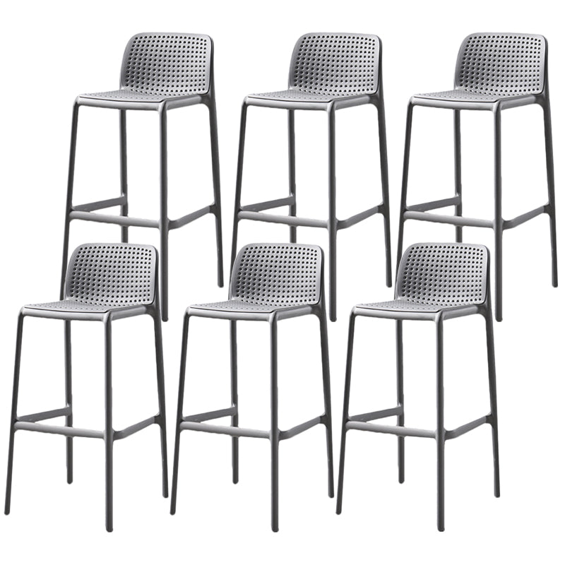 Contemporary Bristol Stackable Stool Matte Finish Plastic Barstool Grey 6 Piece Set Clearhalo 'Bar Furniture' 'Bar Stools' 'bar_stools' 'furn' 'furn_bar_stools' 'Furniture' 'furniture_bar_stools' 'Kitchen & Dining Furniture' 5006757
