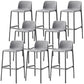 Contemporary Bristol Stackable Stool Matte Finish Plastic Barstool Grey 8 Piece Set Clearhalo 'Bar Furniture' 'Bar Stools' 'bar_stools' 'furn' 'furn_bar_stools' 'Furniture' 'furniture_bar_stools' 'Kitchen & Dining Furniture' 5006758