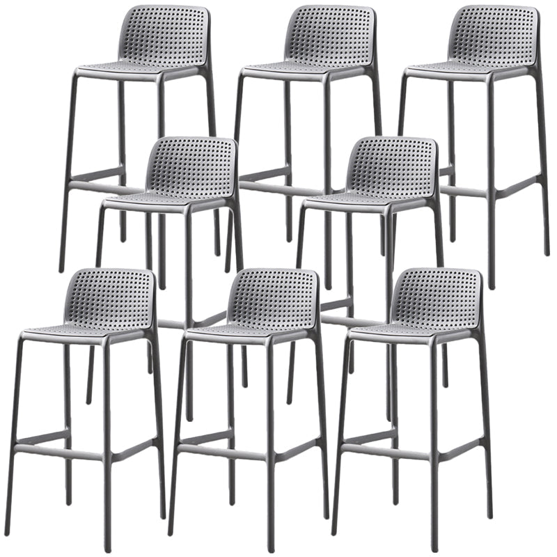 Contemporary Bristol Stackable Stool Matte Finish Plastic Barstool Grey 8 Piece Set Clearhalo 'Bar Furniture' 'Bar Stools' 'bar_stools' 'furn' 'furn_bar_stools' 'Furniture' 'furniture_bar_stools' 'Kitchen & Dining Furniture' 5006758
