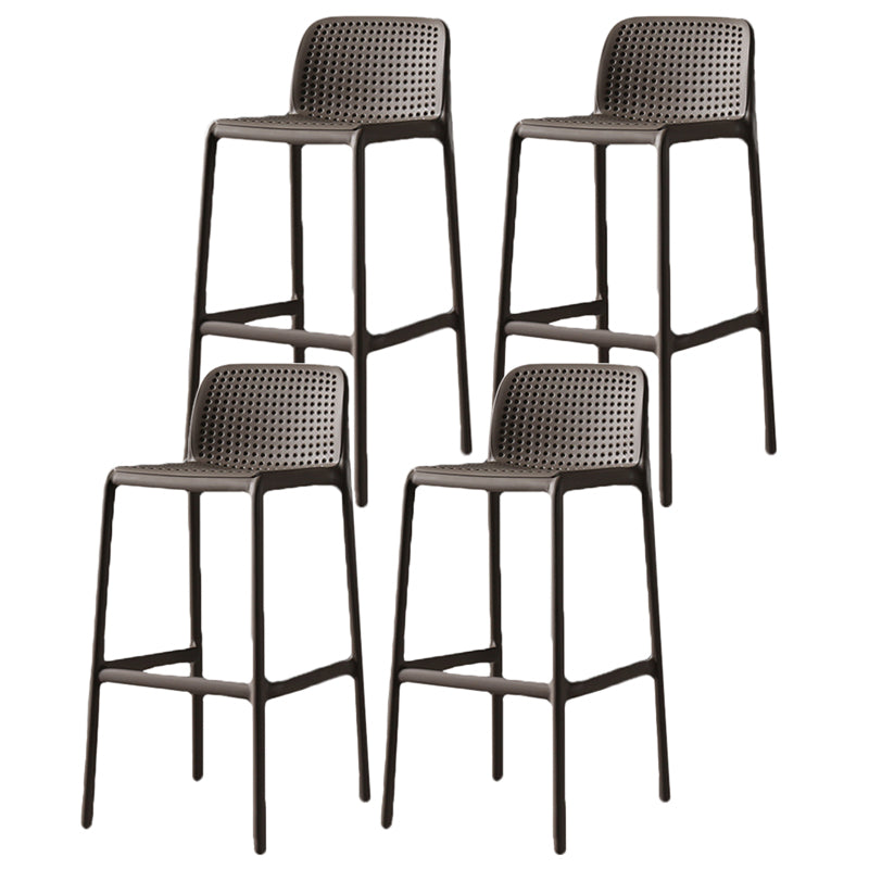 Contemporary Bristol Stackable Stool Matte Finish Plastic Barstool Brown 4 Piece Set Clearhalo 'Bar Furniture' 'Bar Stools' 'bar_stools' 'furn' 'furn_bar_stools' 'Furniture' 'furniture_bar_stools' 'Kitchen & Dining Furniture' 5006760
