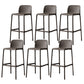 Contemporary Bristol Stackable Stool Matte Finish Plastic Barstool Brown 6 Piece Set Clearhalo 'Bar Furniture' 'Bar Stools' 'bar_stools' 'furn' 'furn_bar_stools' 'Furniture' 'furniture_bar_stools' 'Kitchen & Dining Furniture' 5006761