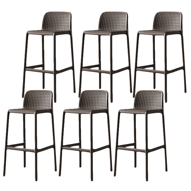 Contemporary Bristol Stackable Stool Matte Finish Plastic Barstool Brown 6 Piece Set Clearhalo 'Bar Furniture' 'Bar Stools' 'bar_stools' 'furn' 'furn_bar_stools' 'Furniture' 'furniture_bar_stools' 'Kitchen & Dining Furniture' 5006761