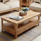 Modern Wooden 4 Legs Coffee Table with Storage Rectangular Cocktail Table in Oak/Walnut Natural Clearhalo 'Coffee & Accent Tables' 'Coffee Tables' 'coffee_tables' 'furn' 'furn_coffee_tables' 'Furniture' 'furniture_coffee_tables' 'Living Room Furniture' 5006869