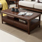 Modern Wooden 4 Legs Coffee Table with Storage Rectangular Cocktail Table in Oak/Walnut Clearhalo 'Coffee & Accent Tables' 'Coffee Tables' 'coffee_tables' 'furn' 'furn_coffee_tables' 'Furniture' 'furniture_coffee_tables' 'Living Room Furniture' 5006871