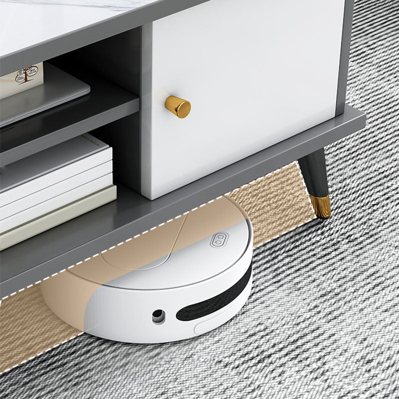 Rectangle White and Grey Modern Coffee Table with Four Legs for Living Room Clearhalo 'Coffee & Accent Tables' 'Coffee Tables' 'coffee_tables' 'furn' 'furn_coffee_tables' 'Furniture' 'furniture_coffee_tables' 'Living Room Furniture' 5006895