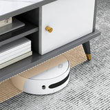 Rectangle White and Grey Modern Coffee Table with Four Legs for Living Room Clearhalo 'Coffee & Accent Tables' 'Coffee Tables' 'coffee_tables' 'furn' 'furn_coffee_tables' 'Furniture' 'furniture_coffee_tables' 'Living Room Furniture' 5006895