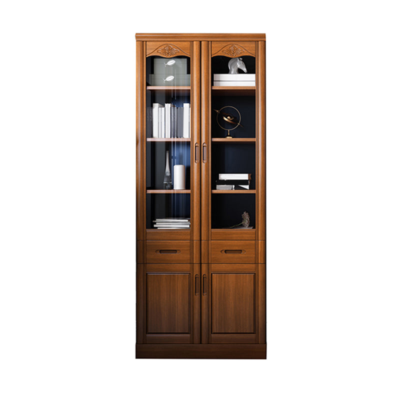 78.74"H Bookcase Contemporary Style Bookshelf with Doors for Home Office Brown Clearhalo 'Bookcases' 'furn' 'furn_bookcases' 'Furniture' 'furniture_bookcases' 'Office Furniture' 5006945
