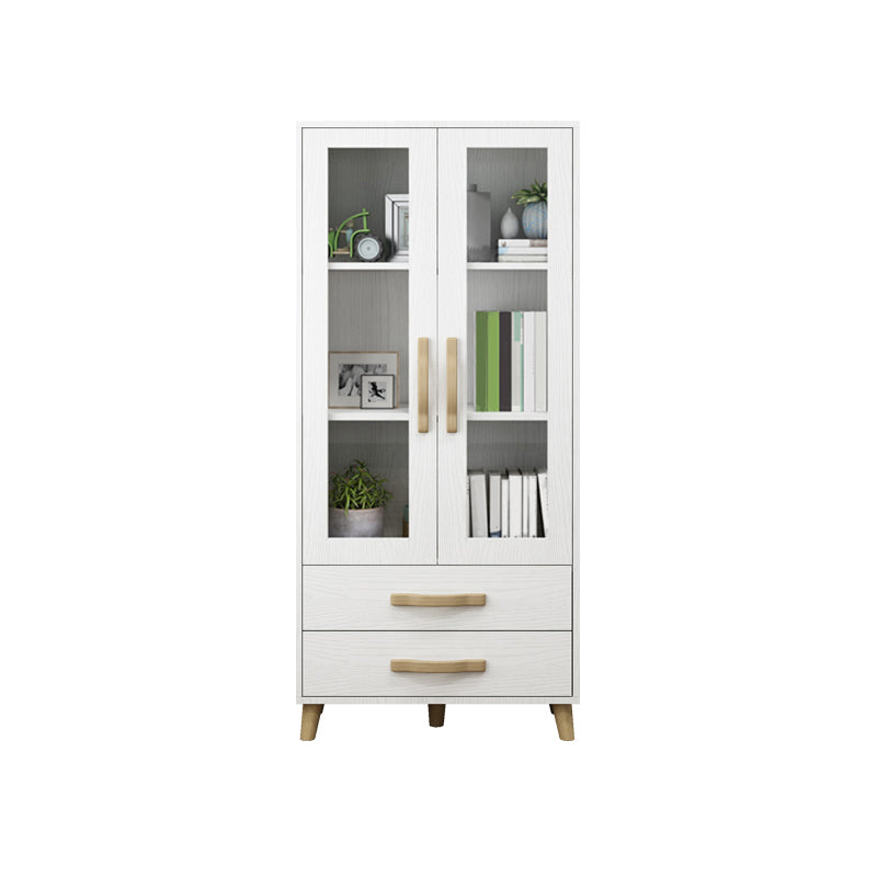 Modern Style Standard Bookcase Closed Back Bookshelf with Drawer Storage 27.6"L x 13.8"W x 63"H White Clearhalo 'Bookcases' 'furn' 'furn_bookcases' 'Furniture' 'furniture_bookcases' 'Office Furniture' 5006964