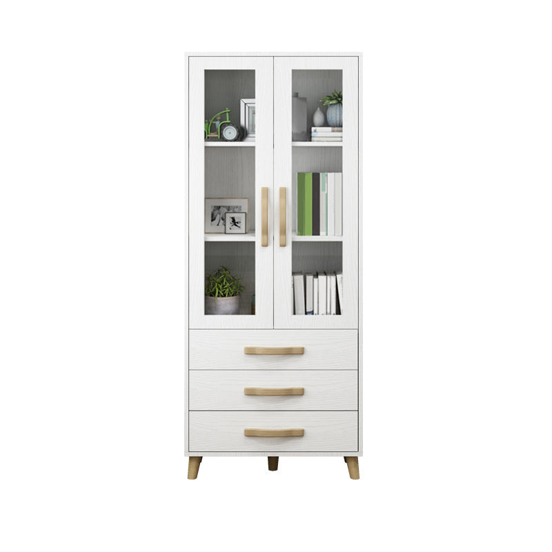 Modern Style Standard Bookcase Closed Back Bookshelf with Drawer Storage 27.6"L x 13.8"W x 70.9"H White Clearhalo 'Bookcases' 'furn' 'furn_bookcases' 'Furniture' 'furniture_bookcases' 'Office Furniture' 5006967