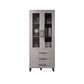 Modern Style Standard Bookcase Closed Back Bookshelf with Drawer Storage 27.6"L x 13.8"W x 70.9"H Grey Clearhalo 'Bookcases' 'furn' 'furn_bookcases' 'Furniture' 'furniture_bookcases' 'Office Furniture' 5006972