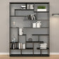 Metal Black Shelf Bookcase Contemporary Bookshelf for Home Office 59.1"L x 9.8"W x 80.7"H Left Clearhalo 'Bookcases' 'furn' 'furn_bookcases' 'Furniture' 'furniture_bookcases' 'Office Furniture' 5007014