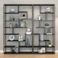 Metal Black Shelf Bookcase Contemporary Bookshelf for Home Office 82.7"L x 9.8"W x 80.7"H Left Clearhalo 'Bookcases' 'furn' 'furn_bookcases' 'Furniture' 'furniture_bookcases' 'Office Furniture' 5007016