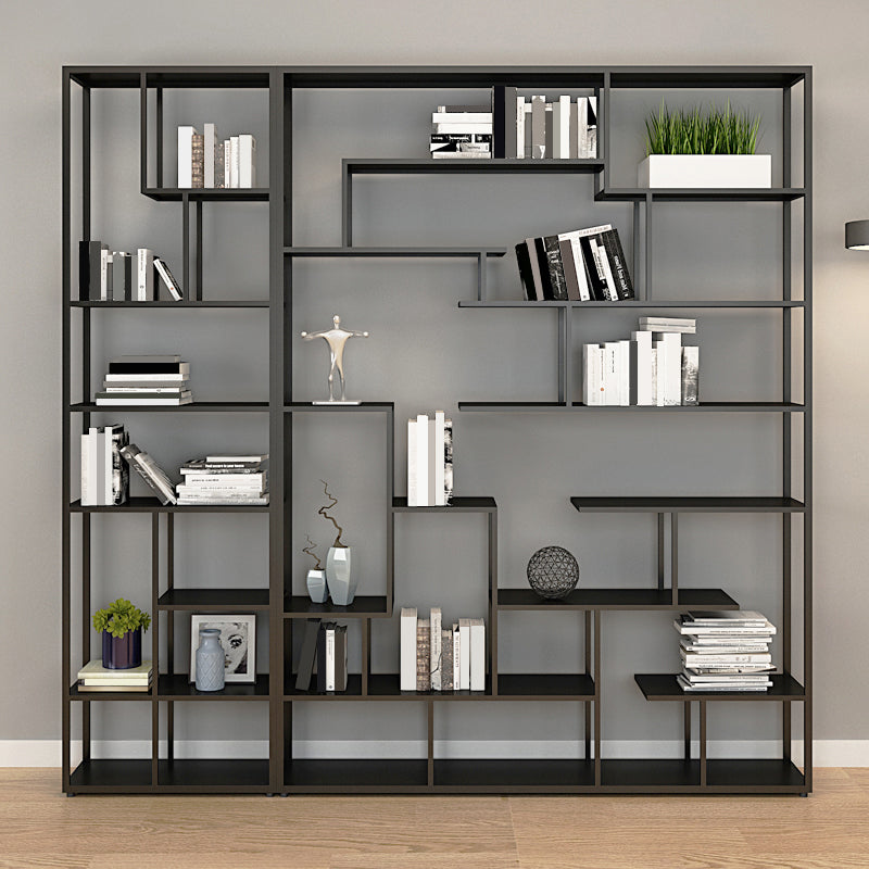 Metal Black Shelf Bookcase Contemporary Bookshelf for Home Office 82.7"L x 9.8"W x 80.7"H Right Clearhalo 'Bookcases' 'furn' 'furn_bookcases' 'Furniture' 'furniture_bookcases' 'Office Furniture' 5007018