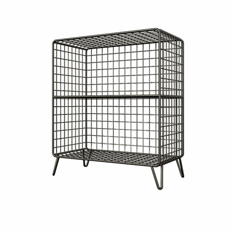 Contemporary Iron Standard Bookshelf Vertical Closed Back Bookcase for Home 24"L x 12"W x 28"H Matte Black Clearhalo 'Bookcases' 'furn' 'furn_bookcases' 'Furniture' 'furniture_bookcases' 'Office Furniture' 5007032