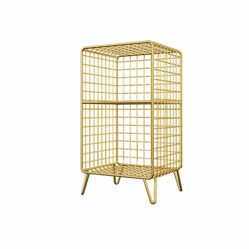 Contemporary Iron Standard Bookshelf Vertical Closed Back Bookcase for Home 14"L x 12"W x 26"H Gold Clearhalo 'Bookcases' 'furn' 'furn_bookcases' 'Furniture' 'furniture_bookcases' 'Office Furniture' 5007035