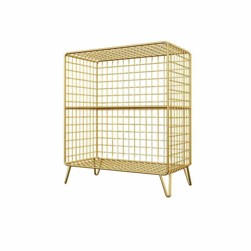 Contemporary Iron Standard Bookshelf Vertical Closed Back Bookcase for Home 24"L x 12"W x 28"H Gold Clearhalo 'Bookcases' 'furn' 'furn_bookcases' 'Furniture' 'furniture_bookcases' 'Office Furniture' 5007037