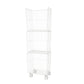 Industrial Iron Closed Back Bookshelf Black and White Bookcase for Home 12.4"L x 9.4"W x 40.4"H White Clearhalo 'Bookcases' 'furn' 'furn_bookcases' 'Furniture' 'furniture_bookcases' 'Office Furniture' 5007082