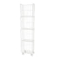 Industrial Iron Closed Back Bookshelf Black and White Bookcase for Home 12.4"L x 9.4"W x 52.8"H White Clearhalo 'Bookcases' 'furn' 'furn_bookcases' 'Furniture' 'furniture_bookcases' 'Office Furniture' 5007085
