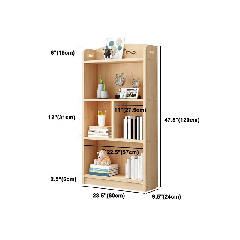 Scandinavian Natural Standard Bookshelf Pine Wood Vertical Bookcase Clearhalo 'Bookcases' 'furn' 'furn_bookcases' 'Furniture' 'furniture_bookcases' 'Office Furniture' 5007125