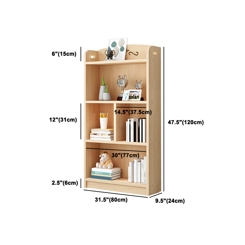 Scandinavian Natural Standard Bookshelf Pine Wood Vertical Bookcase Clearhalo 'Bookcases' 'furn' 'furn_bookcases' 'Furniture' 'furniture_bookcases' 'Office Furniture' 5007126