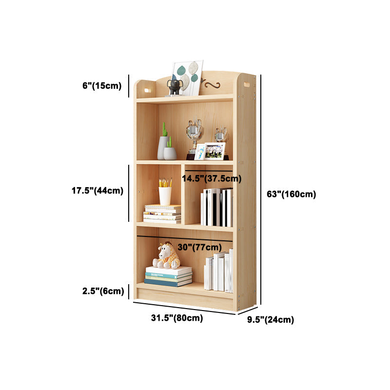 Scandinavian Natural Standard Bookshelf Pine Wood Vertical Bookcase Clearhalo 'Bookcases' 'furn' 'furn_bookcases' 'Furniture' 'furniture_bookcases' 'Office Furniture' 5007128