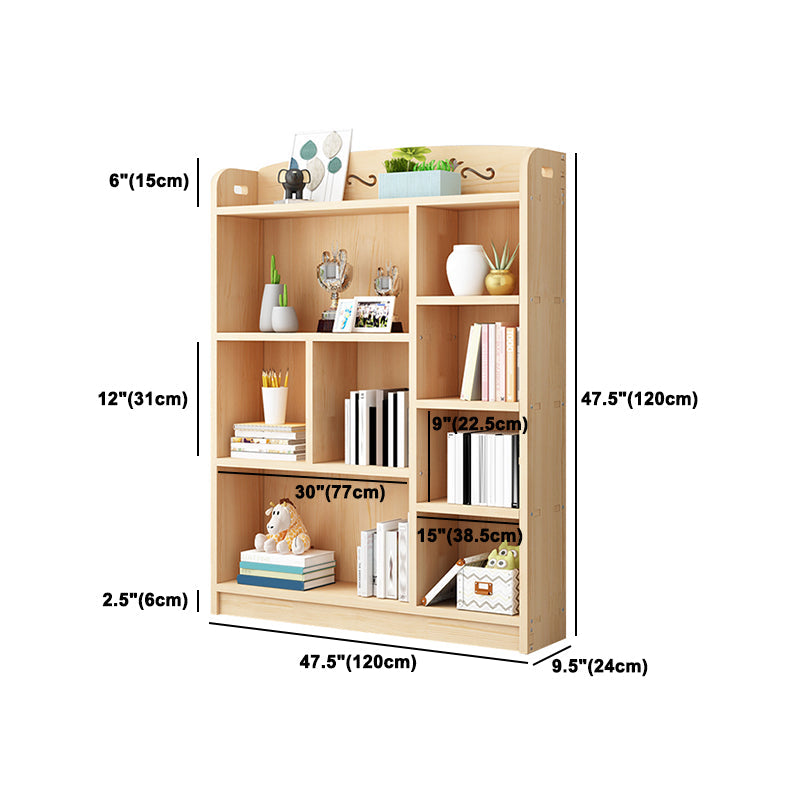 Scandinavian Natural Standard Bookshelf Pine Wood Vertical Bookcase Clearhalo 'Bookcases' 'furn' 'furn_bookcases' 'Furniture' 'furniture_bookcases' 'Office Furniture' 5007130