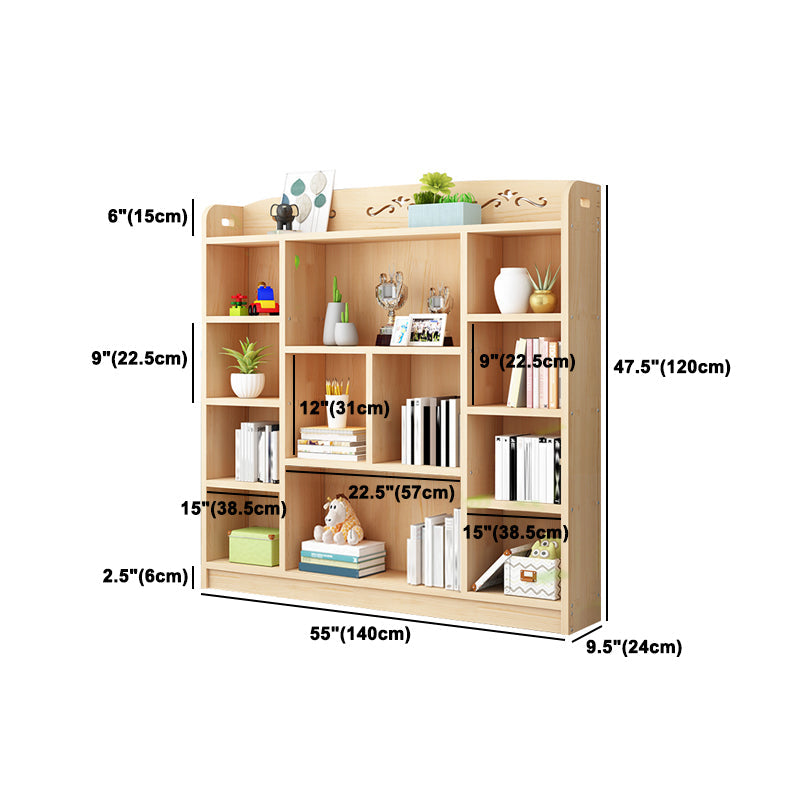 Scandinavian Natural Standard Bookshelf Pine Wood Vertical Bookcase Clearhalo 'Bookcases' 'furn' 'furn_bookcases' 'Furniture' 'furniture_bookcases' 'Office Furniture' 5007131