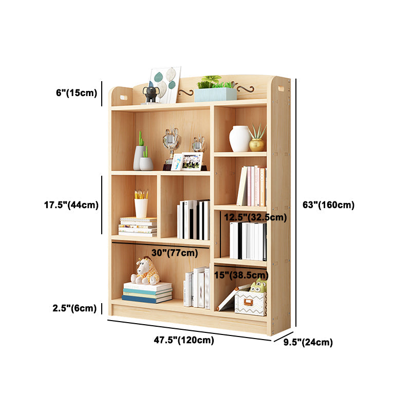 Scandinavian Natural Standard Bookshelf Pine Wood Vertical Bookcase Clearhalo 'Bookcases' 'furn' 'furn_bookcases' 'Furniture' 'furniture_bookcases' 'Office Furniture' 5007134