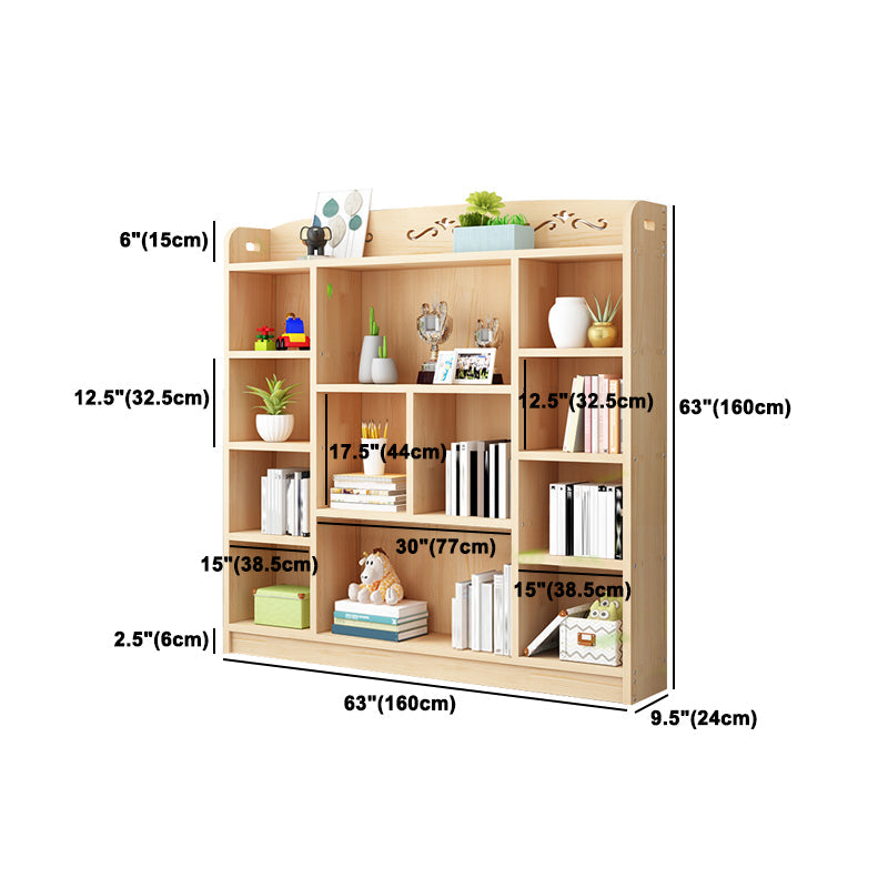Scandinavian Natural Standard Bookshelf Pine Wood Vertical Bookcase Clearhalo 'Bookcases' 'furn' 'furn_bookcases' 'Furniture' 'furniture_bookcases' 'Office Furniture' 5007136