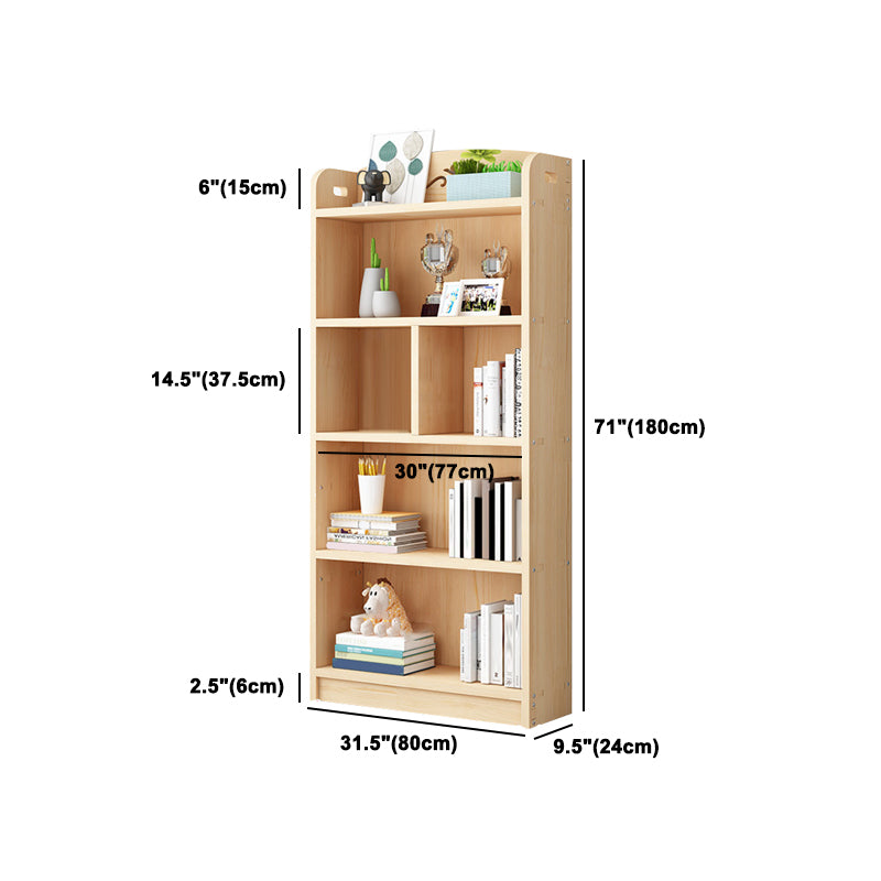 Scandinavian Natural Standard Bookshelf Pine Wood Vertical Bookcase Clearhalo 'Bookcases' 'furn' 'furn_bookcases' 'Furniture' 'furniture_bookcases' 'Office Furniture' 5007138