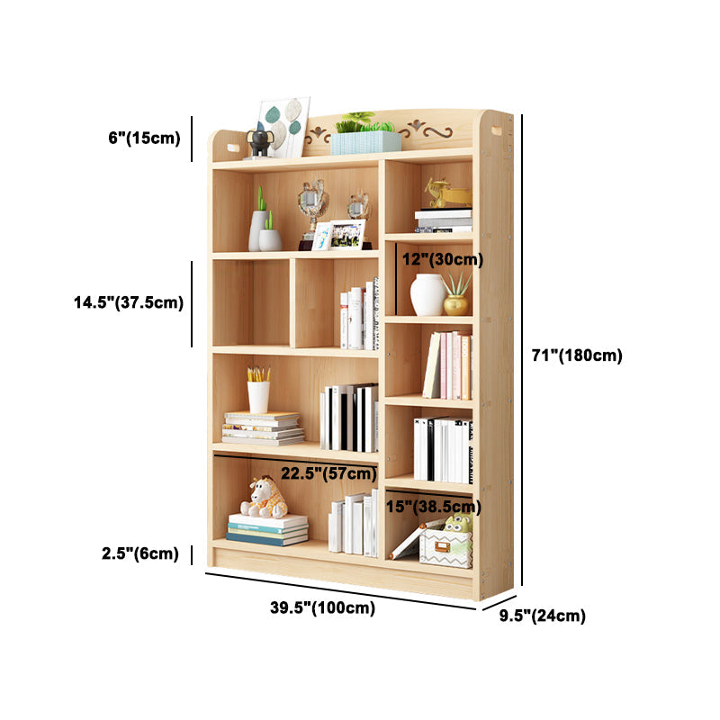 Scandinavian Natural Standard Bookshelf Pine Wood Vertical Bookcase Clearhalo 'Bookcases' 'furn' 'furn_bookcases' 'Furniture' 'furniture_bookcases' 'Office Furniture' 5007139