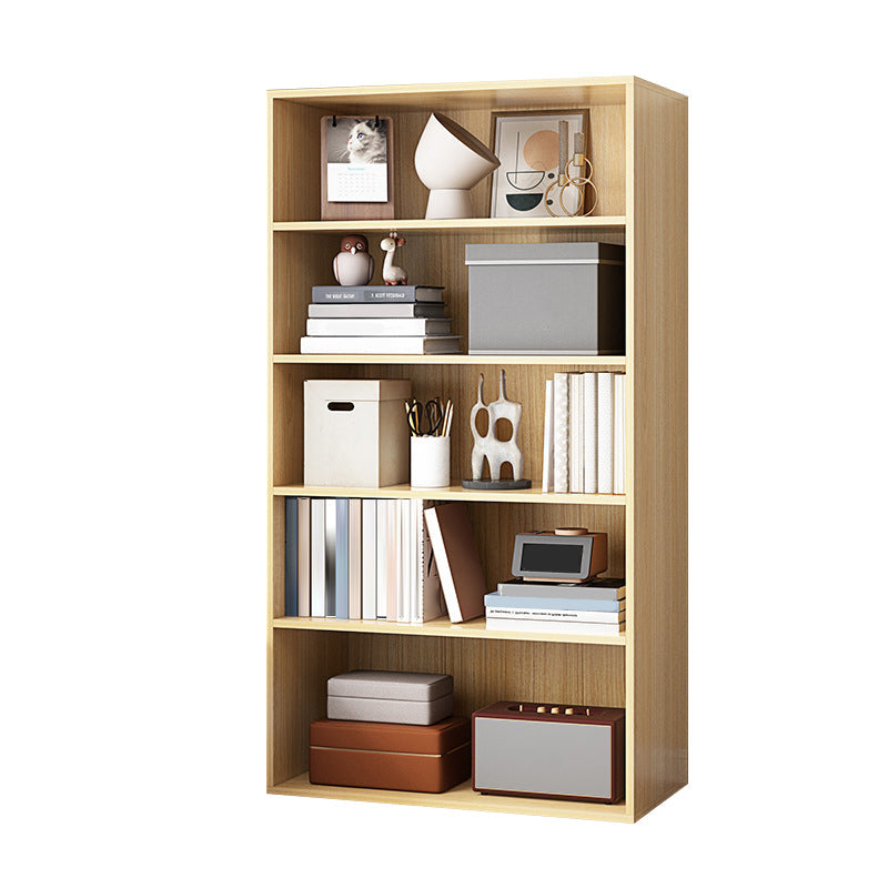 Closed Back Bookcase Engineered Wood Bookshelf for Home Office Study Room 23.6"L x 9.4"W x 52"H Natural Clearhalo 'Bookcases' 'furn' 'furn_bookcases' 'Furniture' 'furniture_bookcases' 'Office Furniture' 5007155