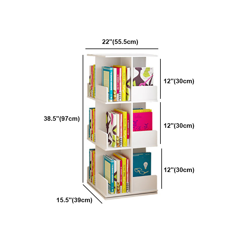 Contemporary Style Bookshelf Rotatable White Bookcase for Home and Office Clearhalo 'Bookcases' 'furn' 'furn_bookcases' 'Furniture' 'furniture_bookcases' 'Office Furniture' 5007180