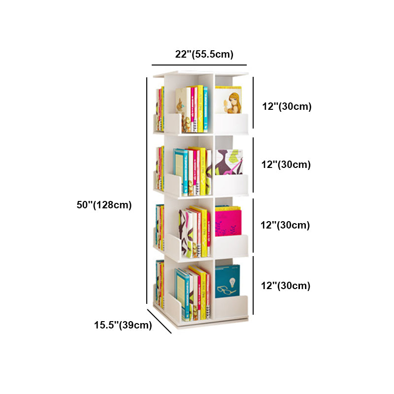 Contemporary Style Bookshelf Rotatable White Bookcase for Home and Office Clearhalo 'Bookcases' 'furn' 'furn_bookcases' 'Furniture' 'furniture_bookcases' 'Office Furniture' 5007181