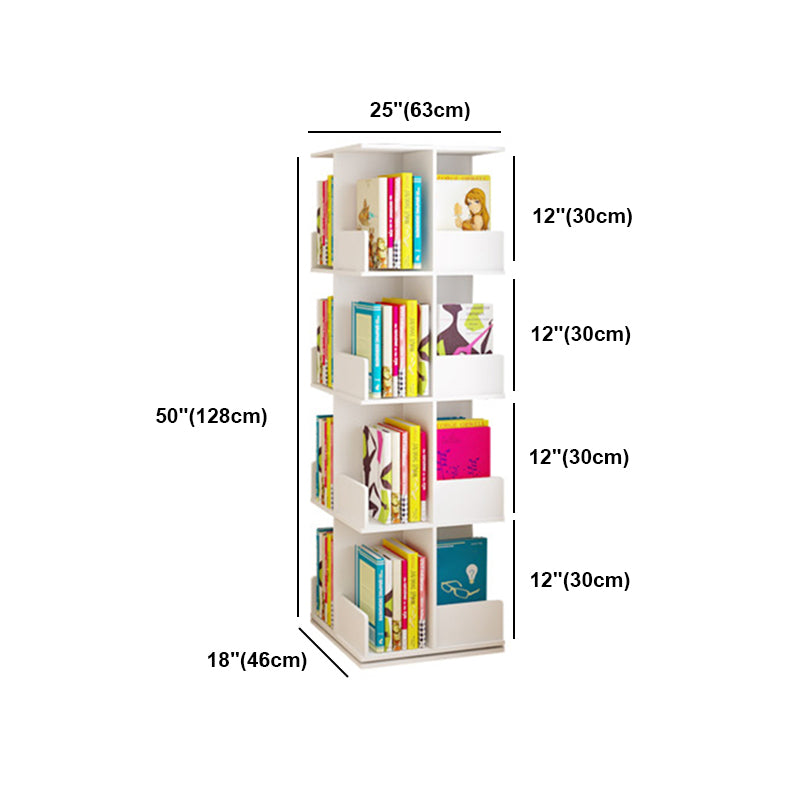 Contemporary Style Bookshelf Rotatable White Bookcase for Home and Office Clearhalo 'Bookcases' 'furn' 'furn_bookcases' 'Furniture' 'furniture_bookcases' 'Office Furniture' 5007185