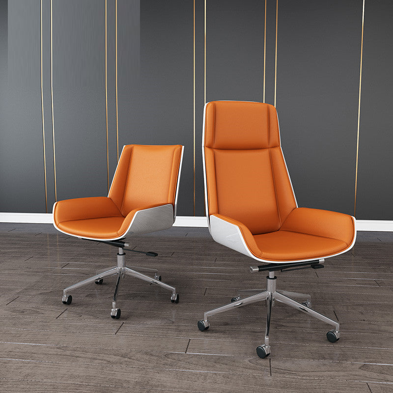 High Back Executive Chair Faux Leather Height-adjustable Office Chair with Headrest Clearhalo 'furn' 'furn_office_chair' 'Furniture' 'furniture_office_chair' 'Office Chairs' 'Office Furniture' 'office_chair' 5009881