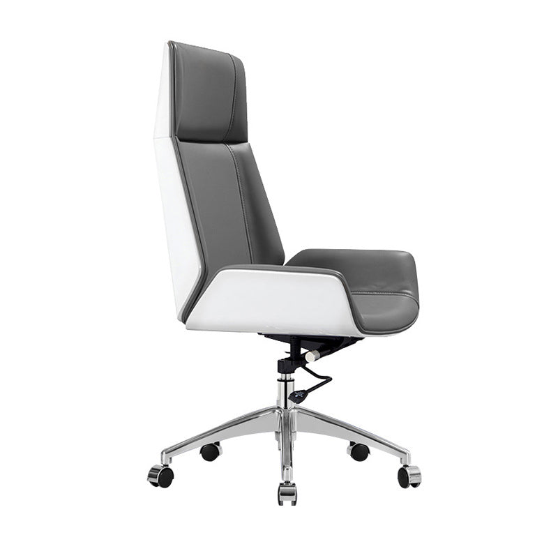 High Back Executive Chair Faux Leather Height-adjustable Office Chair with Headrest Clearhalo 'furn' 'furn_office_chair' 'Furniture' 'furniture_office_chair' 'Office Chairs' 'Office Furniture' 'office_chair' 5009888