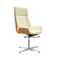 High Back Executive Chair Faux Leather Height-adjustable Office Chair with Headrest Yellow-Brown Casters Not Included Clearhalo 'furn' 'furn_office_chair' 'Furniture' 'furniture_office_chair' 'Office Chairs' 'Office Furniture' 'office_chair' 5009890
