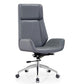 High Back Executive Chair Faux Leather Height-adjustable Office Chair with Headrest Grey Casters Included Clearhalo 'furn' 'furn_office_chair' 'Furniture' 'furniture_office_chair' 'Office Chairs' 'Office Furniture' 'office_chair' 5009892